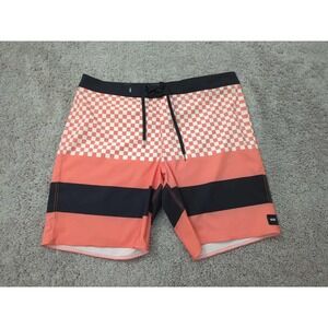 Vans Board Shorts‎ Mens 36 Orange Checkerboard Logo Pocket Lightweight
